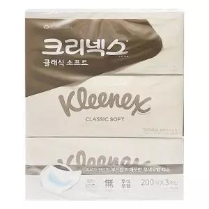 [하프클럽/오티마트]미니 소프트 정사각 각티슈 200매 3개입 화장지