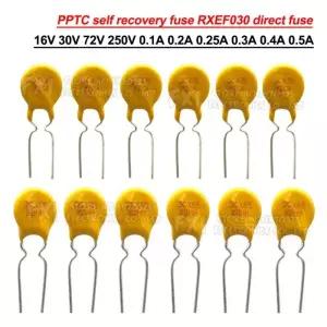 10PCS DIP PPTC 자체 복구 퓨즈 RXEF030 직접 16V 30V 72V 250V 0.4A-12A 0.1A