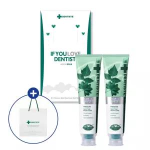 덴티스테 치약 2P 선물세트 플러스화이트 프로 160g 2개+쇼핑백