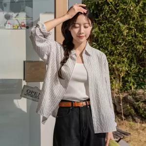 [캔마트] [어스유] 백자수 스트라이프 셔츠
