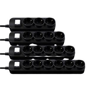 플러스원 블랙 멀티탭 절전스위치 3구 4구 5구 6구 1m 2m 4m 고용량 멀티탭 국산 난연 16A 3200W