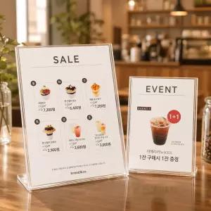아크릴꽂이 POP꽂이 메뉴판 아크릴가격표 A4 스탠드 게시판 T자 메뉴판 쇼카드 쇼케이스