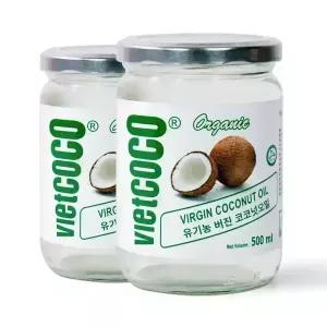 비엣코코 오가닉 코코넛오일 500ml 2병 바르고 먹는 오일