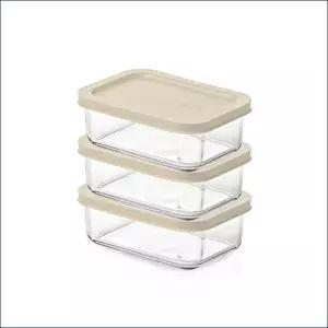 글라스락 글라스락 이지오픈 그레이 695ml 3조 세트