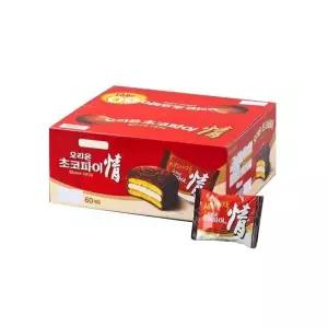 초코파이 2340g (39g x 60입) 대용량 벌크 과자 사무실 학교 행사 단체 모임 회의 간식 다과 휴게실 간편식