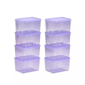 땡스소윤 냉동실 밀폐용기 8호 600ml 8개세트 쿨라벤더