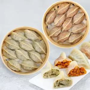 허만두 푸짐한 대용량 고기잎새만두 1.4kg + 김치잎새만두 1.4kg
