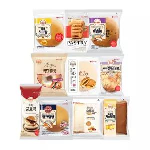 롯데 기린빵 인기 단팥빵 꿀호떡 카스테라 땅콩샌드 등 10종 10개 골라담기