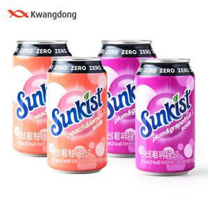 광동 썬키스트 제로 복숭아레몬 소다 / 제로 자두자몽 소다 355ML 48개