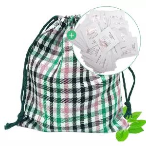 삼색체크 복주머니 파우치 (오휘 미라클 모이스처 앰플777 60매) M