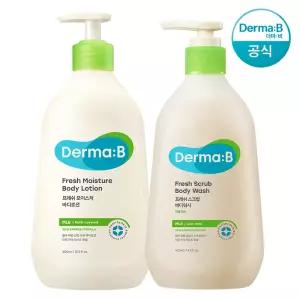 [공식] 더마비 프레쉬 (바디로션 400ml+스크럽 워시 420ml)+튜브견본(랜덤)