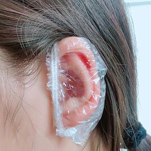 셀프염색 일회용 비닐 이어캡 귀덮개 귀보호캡 샤워 귀마개 100개