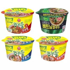 큰컵라면 오뚜기 빅컵누들4종 우동맛 매콤한맛 베트남쌀국수 마라탕 12개