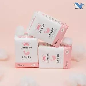 [춤추는고래]춤추는고래 대용량 슬림 생리대 중형 24P X 3팩 (72매)