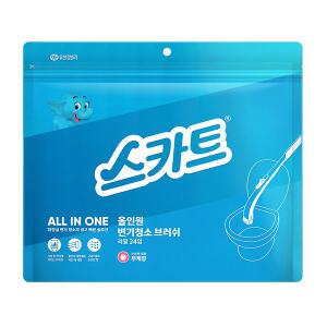 스카트 올인원 변기청소 브러쉬, 부케향, 리필 24입, 1개