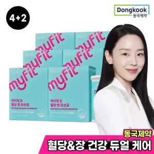 동국제약 마이핏 혈당 앤 유산균 장 건강 혈당건강 2중케어 6박스 탄수화물 식후 혈당상승억제 바나바잎 40억 CFU
