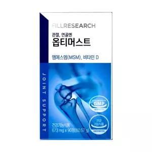 필리서치 관절 연골엔 옵티머스트 673mg x 90정 1박스 비타민D 보스웰리아 상어연골 초록입홍합