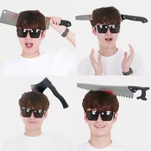 할로윈 엽기머리띠 칼 도끼 톱장식 가짜 소품 모형 귀신의집 호러