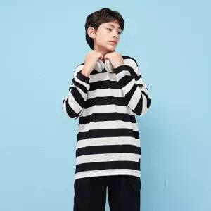 [에꼴리에] 남자 가을이월 스트라이프 레이어드 라운드티(25C0406)