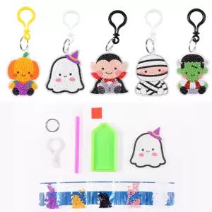 DIY 할로윈 데이 소품 만들기 키트 호박 유령 괴물 보석십자수 키링 만들기 1P 열쇠고리 가방고리