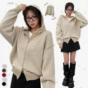 [데일리추천] 찰떡코디 스트라이프 투웨이 후드 집업 셔츠