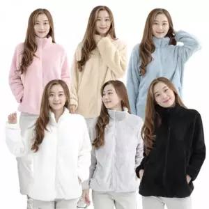 남여공용 보아털 후리스 집업 겨울 플리스 빅사이즈 캐쥬얼 데일리 점퍼 후리스 6color