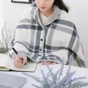 무릎담요 어깨담요 망토 똑딱이 체크 사무실 캠핑 독서실 담요 극세사 밍크 무릅 인쇄가능