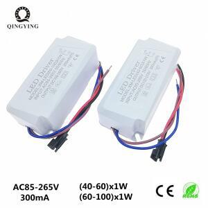 1pcs AC85-265V 전원 공급 장치 40-100W 300mA Led 드라이버 40W 50W 60W 70W 80W 90W 100W 어댑터 정전류