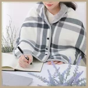 학생 블랭킷 담요 만능 캠핑 월드온 체크 망토 무릎담요 선물 극세사 똑딱이담요 회사 숄 겨울 사무실