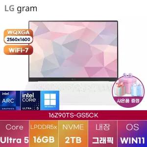 LG 그램 프로16 16Z90TS-GS5CK Ultra5 Arc 130V 16GB 2TB WIN 11 HOME 인강용 대학생 노트북
