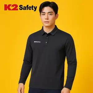 K2세이프티 남자작업복상의 긴팔 기모 작업복티셔츠 봄 가을 겨울 등산복 기능성 카라작업티 등산 빅사이즈