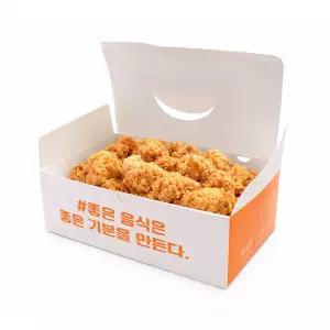 베스트박스 튼튼한 화이트 인쇄 치킨박스 (중) 닭강정,돈까스,튀김 포장상자,포장용기 200개입