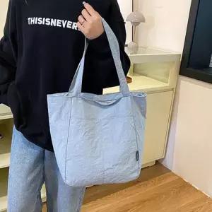 빅사이즈 여성 숄더백 나일론 숄더백 데일리 캔버스 에코 경량