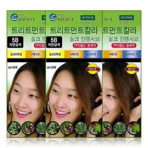 테온셀 다바찌 트리트먼트칼라 염색약 흑색/흑갈색/진한갈색 x 3개