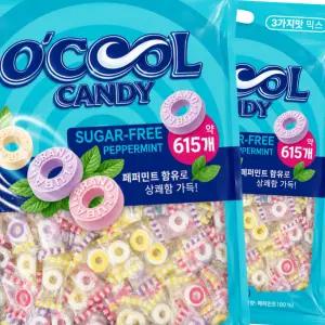 오쿨 폴로캔디 1230개입 3가지 과일맛 페퍼민트 캔디 개별포장 위생포장 벌크 대용량 폴로사탕