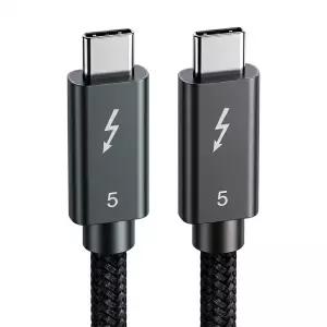 모비큐 인텔 인증칩 썬더볼트 5 120Gbps 240W 16K 지원 C to C 케이블 EM-TB5TW 1m