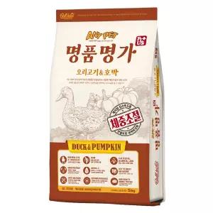 명품명가 플러스 강아지사료 오리와호박 5kg