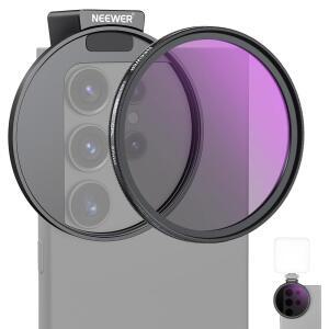 콜드 슈 폰 렌즈 클립이 장착된 NEWER 67mm CPL 필터, 파우치 및 청소용 천이 HD 편광 17 16 15 Pro Max Plus 삼성 갤럭시 S25 울트라 카메라와 호환됨