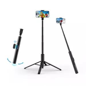 울란지 MT86 블랙 원터치 자동 팝업 삼각대 스마트폰 셀카봉 블루투스 리모컨 UZ-S023