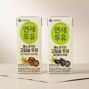 연세 뼈를 생각한 고칼슘 두유 진득찰 검은콩+호두아몬드180ml X 48팩