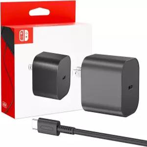 닌텐도 스위치용 충전기 2-20V 3A 60W AC 어댑터 고속 충전 5피트 USB C 케이블 포함 -