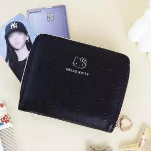 산리오 헬로키티 컴팩트 포토 지갑 블랙 1개 주니어 학생 여성지갑 반지갑 동전 카드 생일 선물 캐릭터