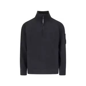 26FW C.P. 컴퍼니 다이아고날 플리스 집업 스웨트셔츠 블랙 21CMSS020A 006372M 999
