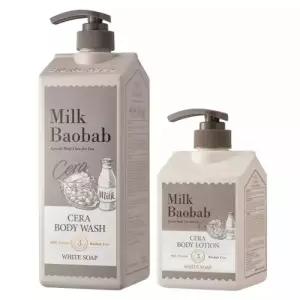 밀크바오밥 세라 데일리 모이스춰 바디워시 화이트솝 1200ml + 세라 바디로션 화이트솝 600ml 1개