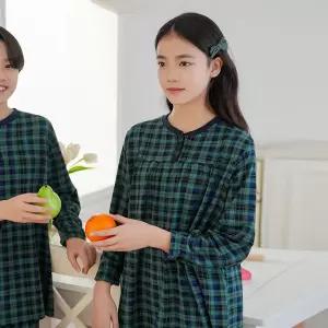 핫주니어복구잠옷 여 그린체크