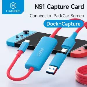 하기비스 USB3.0 비디오 캡처 카드 100W PD USB C to USB AC  퀘스트 2 3 스위치 12 ROG용 라이브 및 비디