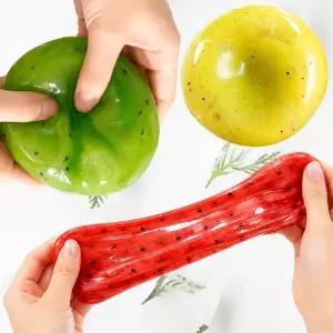 슬랑이 샤베트 말랑이 슬라임 스트레스볼 후르츠 수박 골드 키위 사각사각 촉감 스퀴시 샤벳