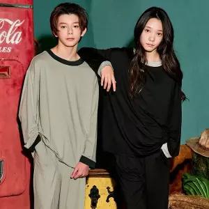 [마밤] MSMV 아동 주니어 잠옷 피치기모 링거9부 초등학생 내의 키즈 실내복 10COLOR