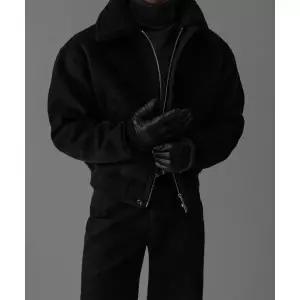 BOWLOW PRODUCT 스웨이드 크롭 무스탕 블랙 P0000IKN 3707817