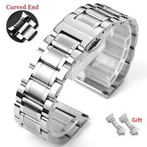 [호환품]Longines 팔찌 용 곡선 끝 스테인레스 스틸 시계 스트랩 14 16 18 19 20 21 22 23 24mm 밴드 버터
